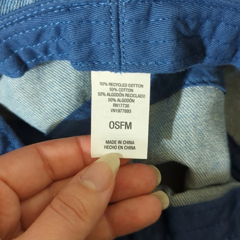 Denim Smiley Face Bucket Hat - Picture 3 of 5